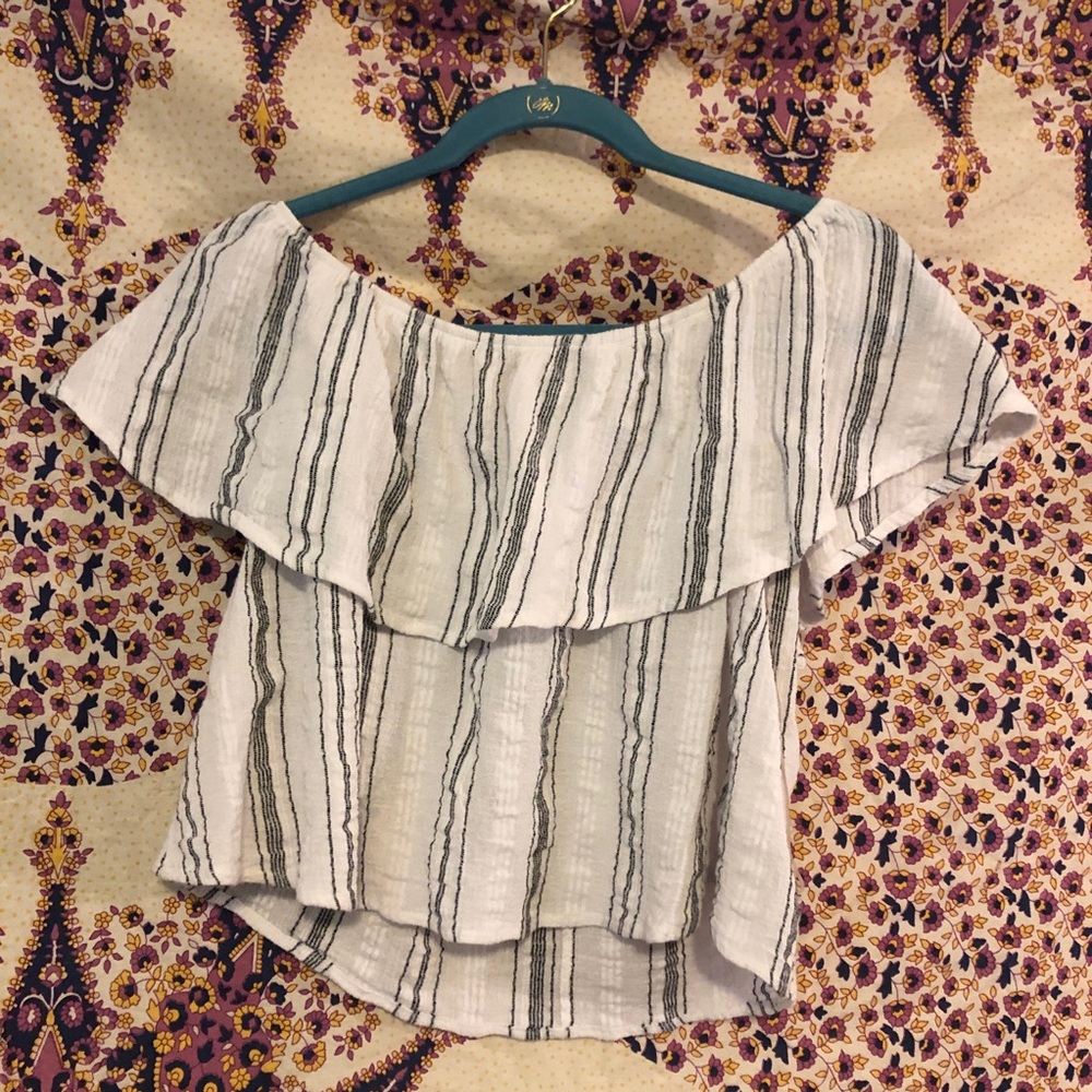 Off Shoulder Striped Top